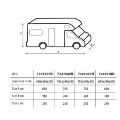 Camper Cover | SI 6 M - 750-800 -Vendite Brunner camper cover si 6 m 20