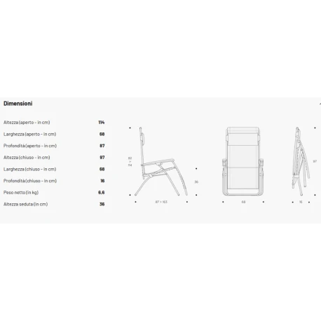 Poltrona Reclinabile LaFuma R Clip Ocean 5 Poltrona Reclinabile LaFuma R Clip Ocean - immagine 3